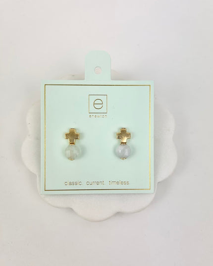 Enewton Signature Cross Stud Aquamarine