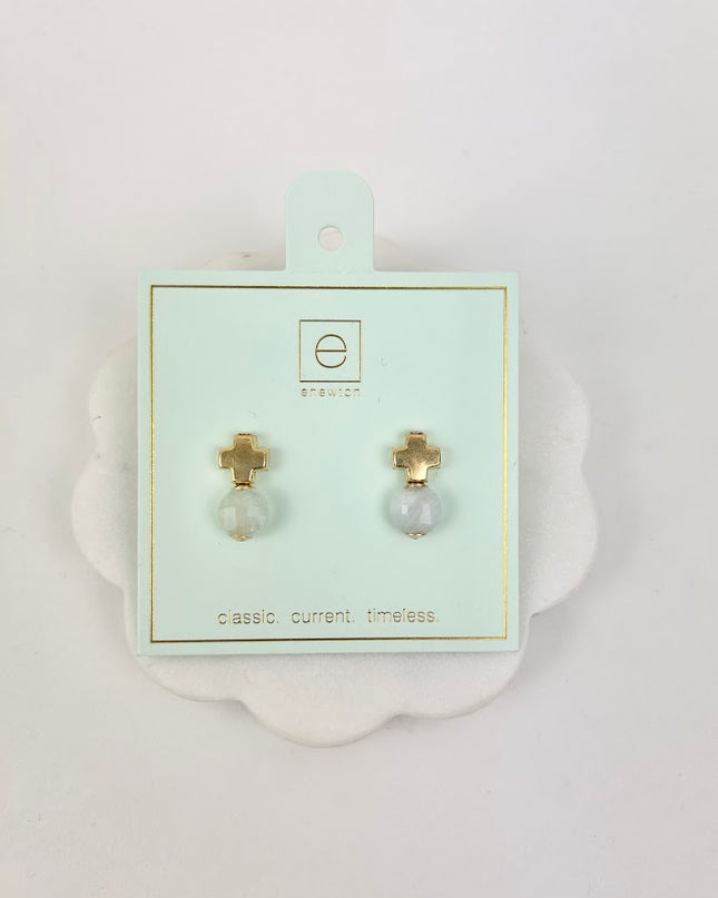 Enewton Signature Cross Stud Aquamarine