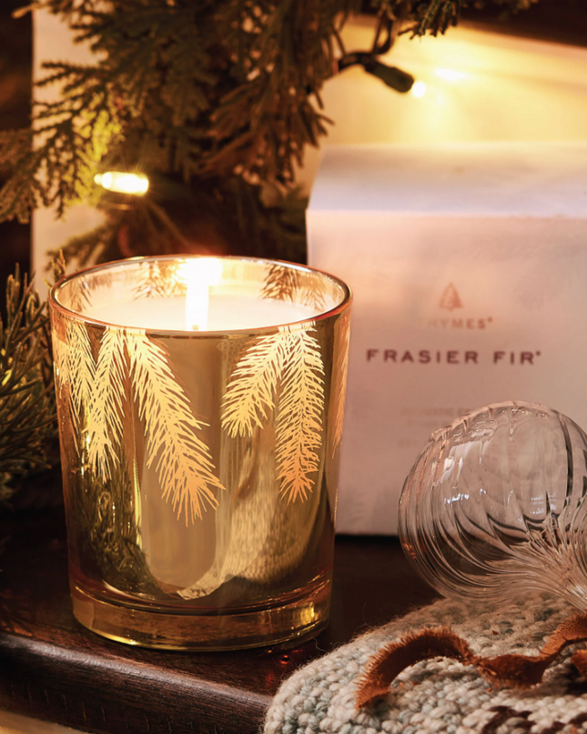 Frasier Fir 13oz Gold Gilded Candle Candles in  at Wrapsody