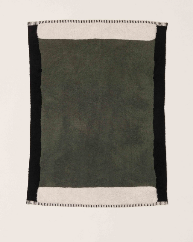 Barefoot Dreams Colorblock Throw - Khaki/Green Multi Blankets & Throws in  at Wrapsody