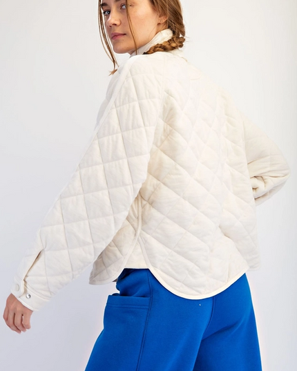 Quilted Bone Snap Button Jacket