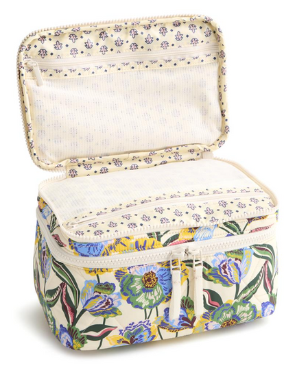 Vera Bradley Gardenia Garden Brush Up Cosmetic Case