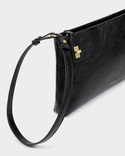 Orin Twist Lock Small Shoulder Bag in Black