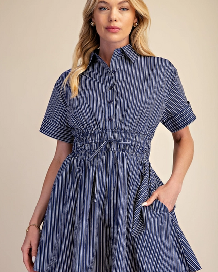 Striped Navy Mini Dress