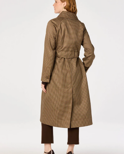 ASTR the Label Heaven Brown Plaid Trench Coat