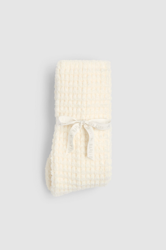 Barefoot Dreams CozyChic Waffle Socks - Pearl Loungewear in at Wrapsody