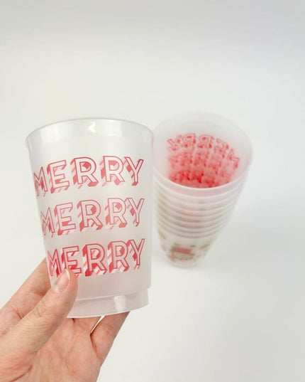 Snowman Candy Cane Frost Flex Cups Set of 10 Drinkware in  at Wrapsody