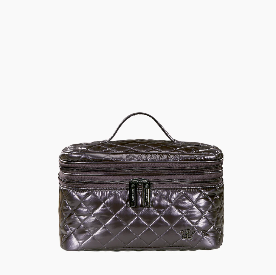 Oliver Thomas Not a Trainwreck Case Cosmetic Bags in Plum Royale Metallic at Wrapsody