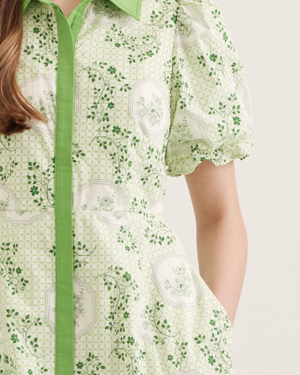 Floral Print Matcha Midi Dress Dresses in at Wrapsody