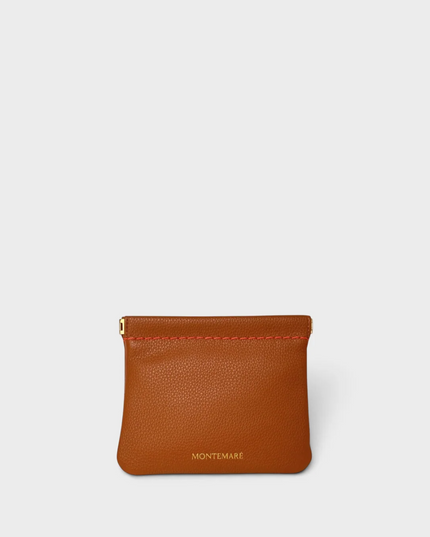 Square Pouch Cognac Pebbled Travel Accessories in at Wrapsody