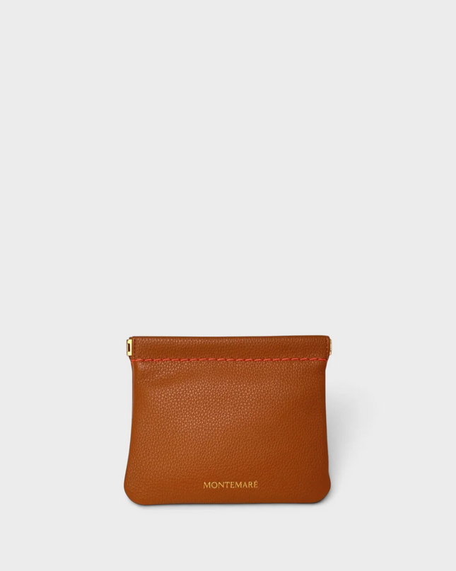 Square Pouch Cognac Pebbled Travel Accessories in at Wrapsody