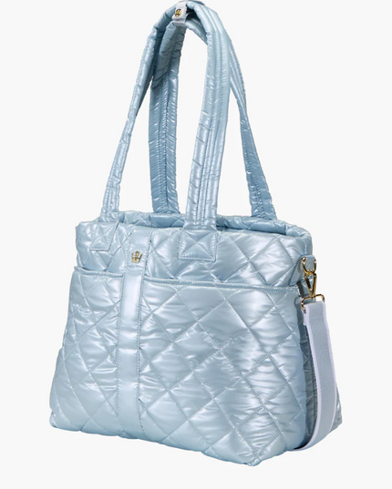 Oliver Thomas Wanderlust Tote Sky Blue Metallic Totes in at Wrapsody