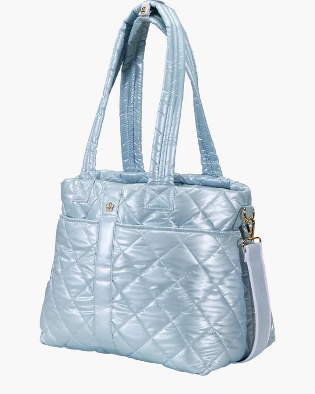 Oliver Thomas Wanderlust Tote Sky Blue Metallic Totes in at Wrapsody