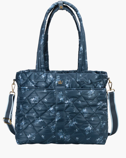 Oliver Thomas Wanderlust Tote Denim Navy Floral Totes in at Wrapsody