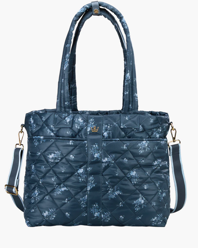 Oliver Thomas Wanderlust Tote Denim Navy Floral Totes in at Wrapsody