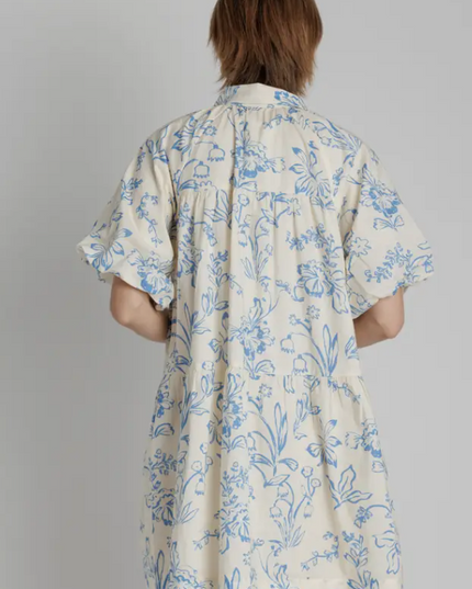 Floral Print Blue Mini Dress Dresses in at Wrapsody