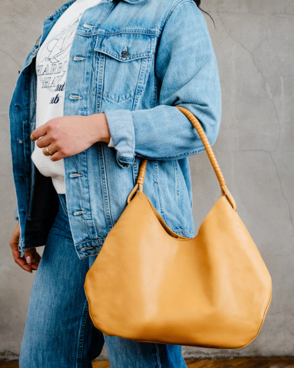 Able Jackee Relaxed Shoulder Bag in Cognac Totes in  at Wrapsody