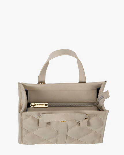 Oiver Thomas Heavy Stitch Box Tote Faux Suede/Light Grey Totes in at Wrapsody