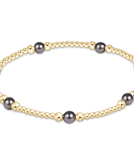 Enewton Purpose Pearl 4mm Bracelet Dark Grey Pearl