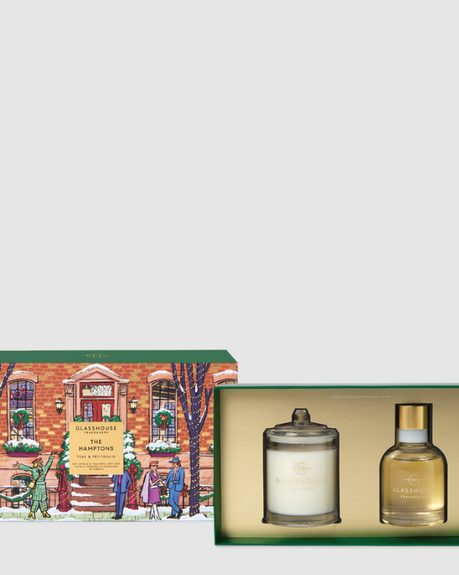 Glasshouse Diffuser/Candle Christmas Gift Set The Hamptons Scents in at Wrapsody