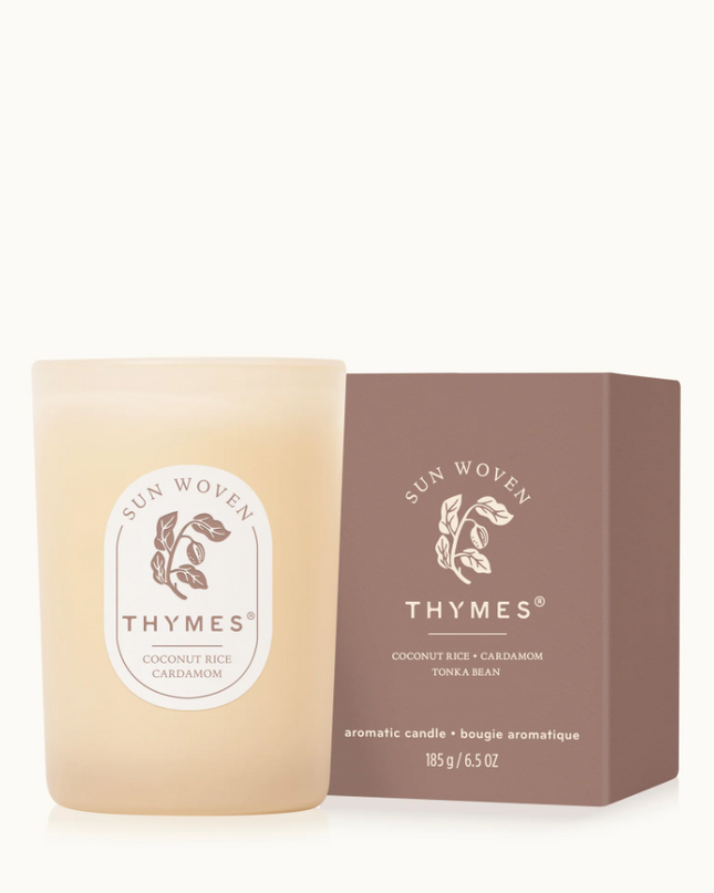 Thymes Poured Candle Sun Woven Candles in at Wrapsody