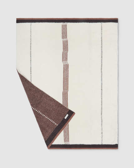Barefoot Dreams CozyChic Sorreno Stripe Cream Throw Blankets & Throws in at Wrapsody