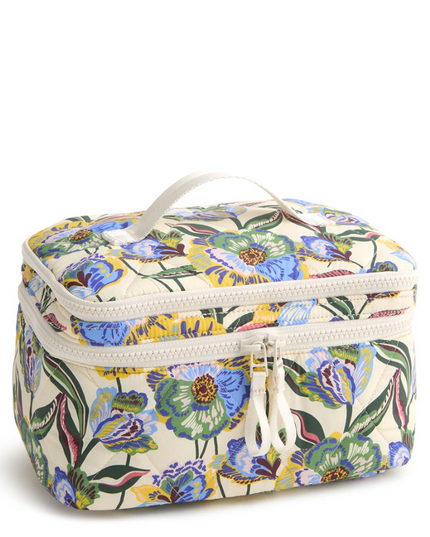 Vera Bradley Gardenia Garden Brush Up Cosmetic Case
