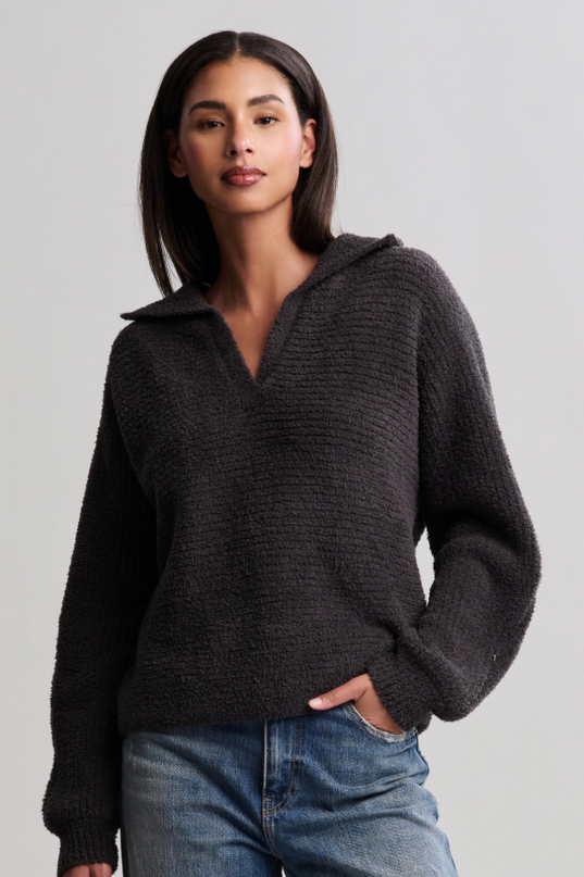 Barefoot Deams Dolman Sleeves Pullover - Carbon Sweaters in S at Wrapsody