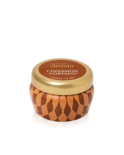 Capri Blue Winter Bazaar Mini Tin Candle - Cinnamon Cortado Candles in at Wrapsody
