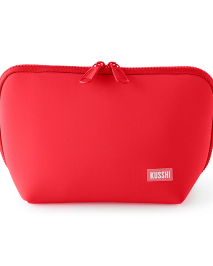 Neoprene Makeup Bag Coral Red