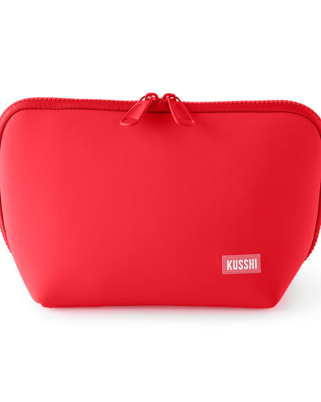 Neoprene Makeup Bag Coral Red
