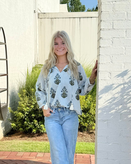 Stripes & Florals Blouse Tops in XS at Wrapsody