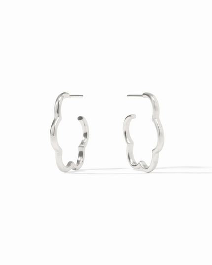 Julie Vos Gardenia Hoop Small in Silver Earrings in at Wrapsody