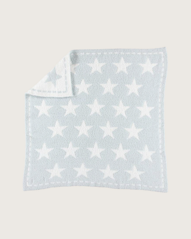 Barefoot Dreams CozyChic Aqua Stars Receiving Blanket