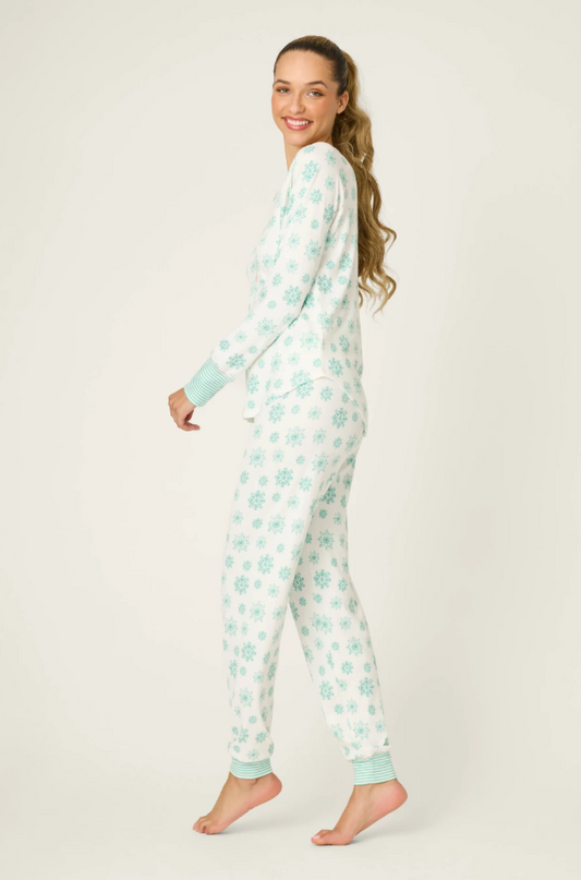 PJ Salvage Snowflake Wishes Ivory Set Loungewear in at Wrapsody