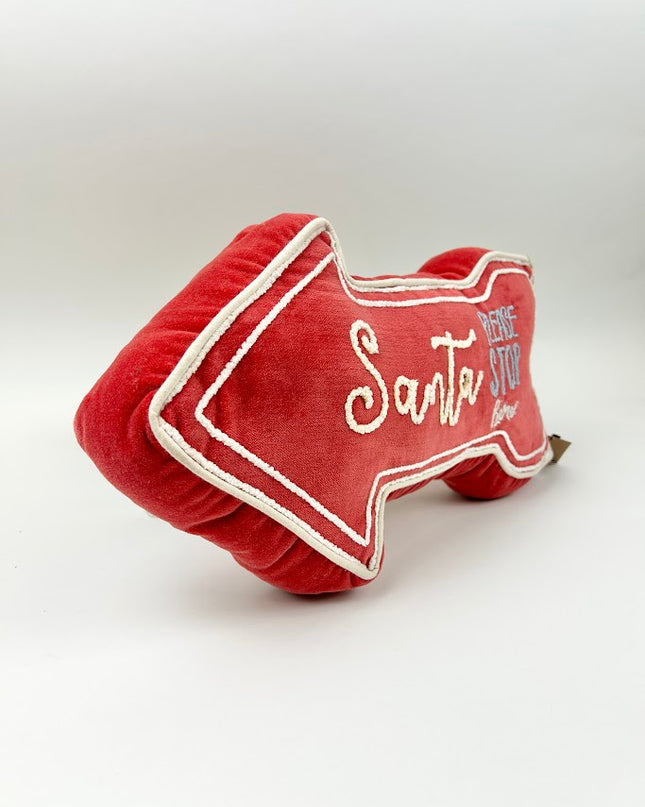 Santa Please Stop Here Arrow Pillow Pillows in at Wrapsody