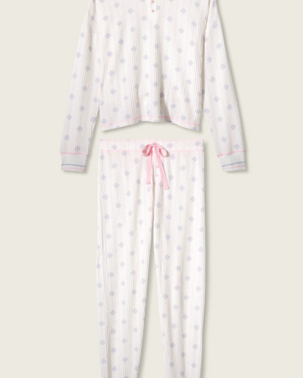 PJ Salvage Ski Jammie Classics Ivory Set Loungewear in at Wrapsody