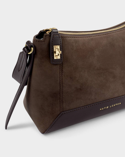 Charlbury Crossbody Bag in Chocolate Suedette/Bitter