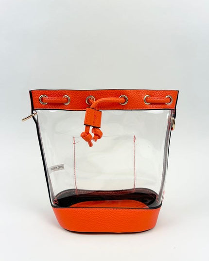 Stadium Bucket Bag Crossbody in Orange Handbags in  at Wrapsody