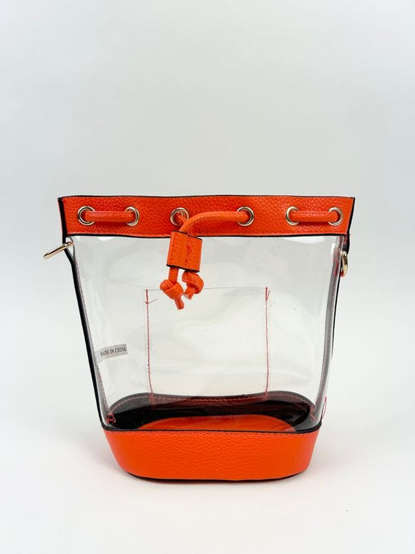 Stadium Bucket Bag Crossbody in Orange Handbags in  at Wrapsody