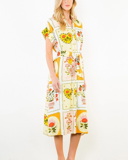 Flowers and Vases Midi Dress