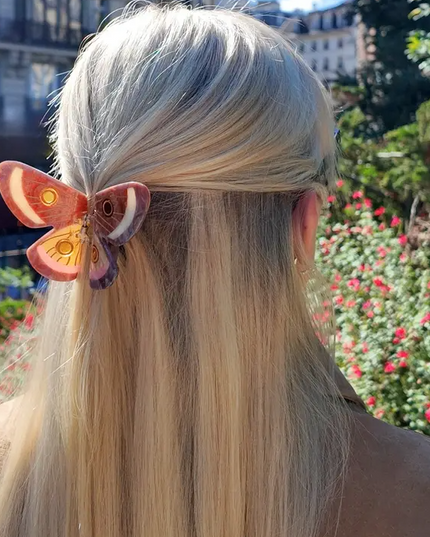 Solar Eclipse Emperor Silk Moth Hair Clip
