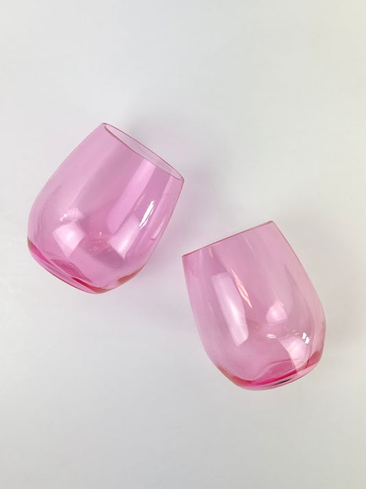 Shatterproof Stemless Wineglass Pink