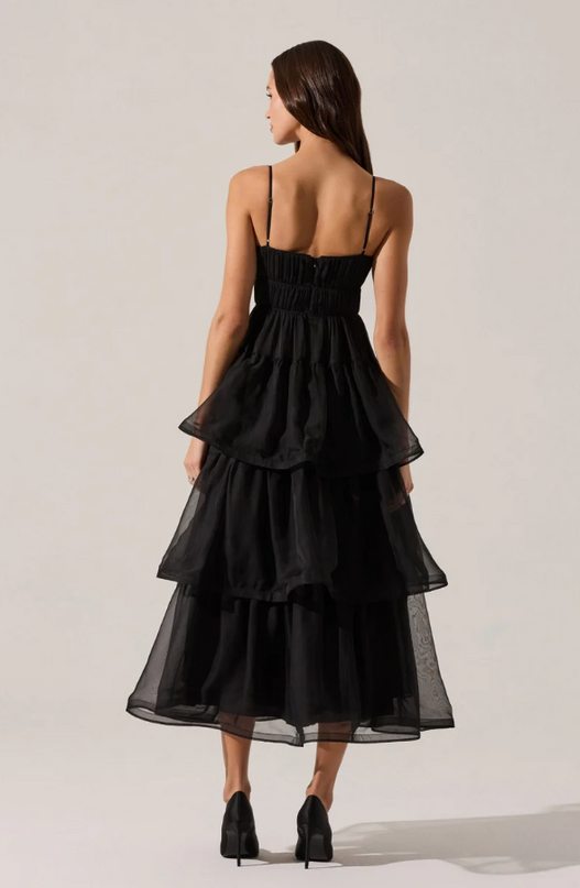 ASTR the Label Theiria Black Midi Dress