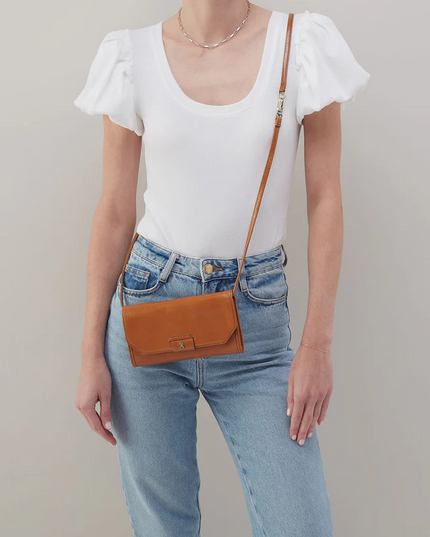 Hobo Romy Wallet Crossbody in Truffle Wallets in at Wrapsody