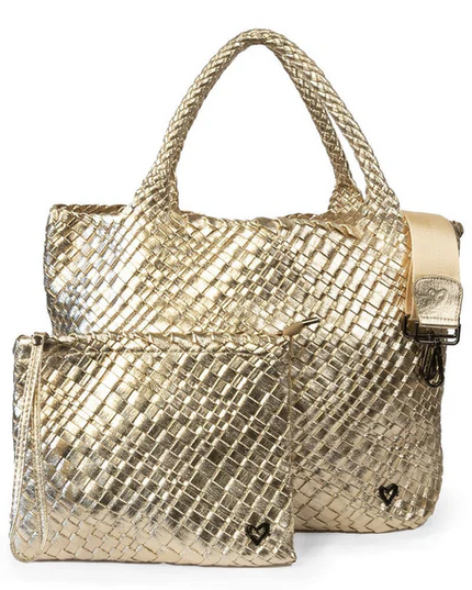 PreneLove London Large Woven - Gold Totes in  at Wrapsody