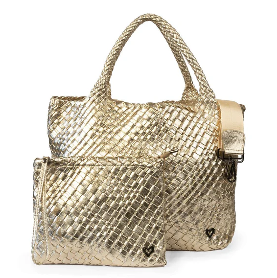 PreneLove London Large Woven - Gold Totes in  at Wrapsody