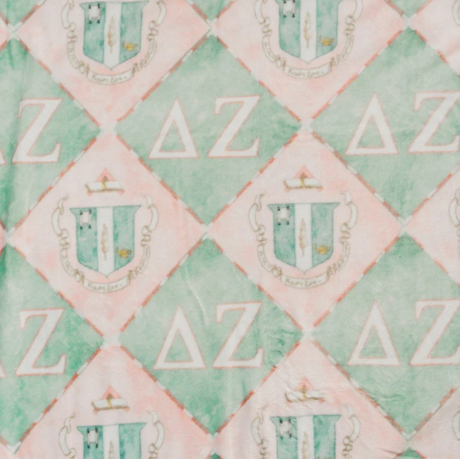 Sorority Flannel Fleece Blanket Greek in Delta Zeta at Wrapsody