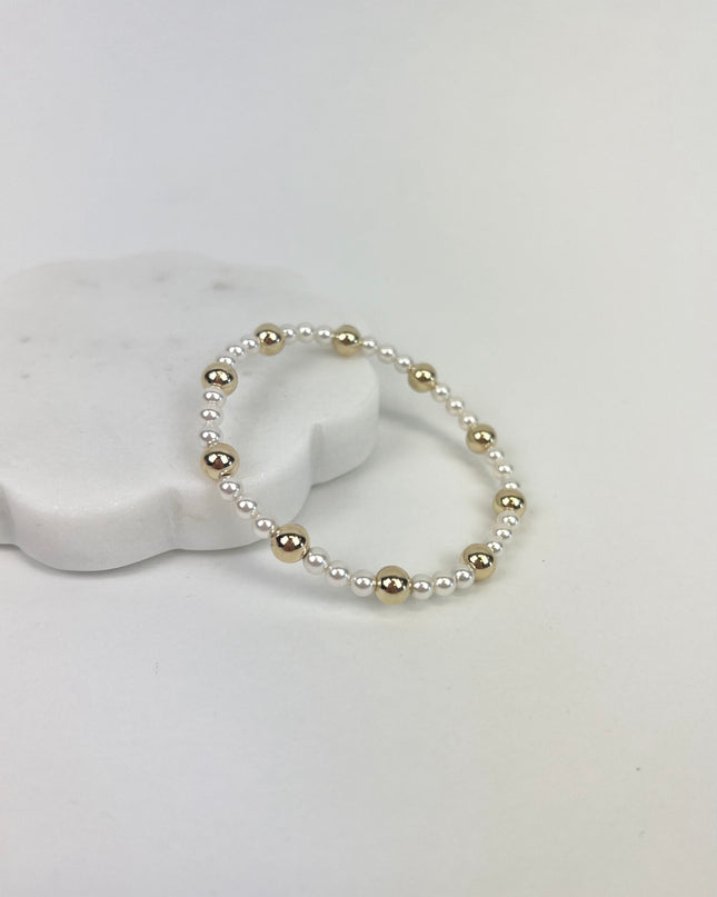 Enewton Sincerity 4mm & 6mm Gold/Pearl Bracelet Bracelets in  at Wrapsody