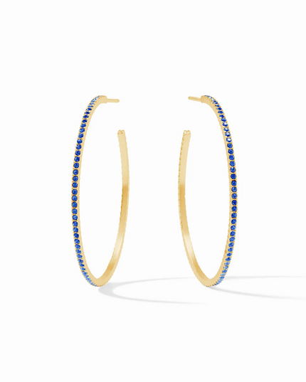 Julie Vos Windsor Sapphire Blue Hoops - Large Earrings in  at Wrapsody